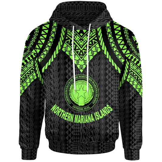 Northern Mariana Islands Hoodie - Polynesian Armor Style Green