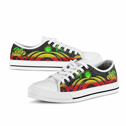 Northern Mariana Islands Low Top Canvas Shoes - Reggae Tentacle Turtle