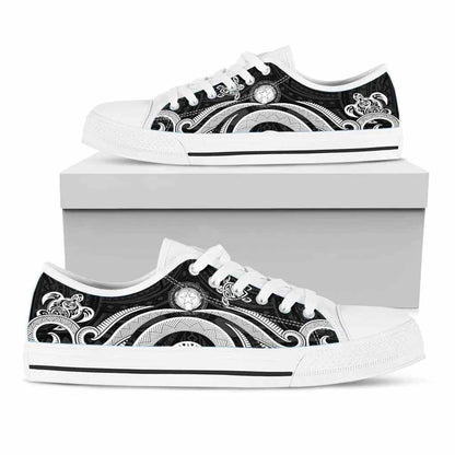 Northern Mariana Islands Low Top Canvas Shoes - White Tentacle Turtle