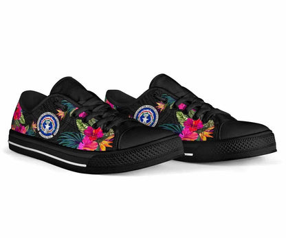 Northern Mariana Islands Low Top Shoes - Hibiscus Polynesian Pattern