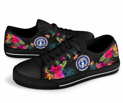 Northern Mariana Islands Low Top Shoes - Hibiscus Polynesian Pattern