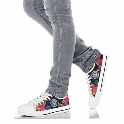 Northern Mariana Islands Low Top Shoes - Hibiscus Polynesian Pattern