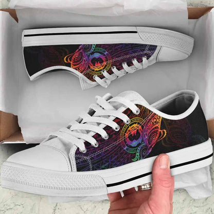 Northern Mariana Islands Low Top Shoes - Butterfly Polynesian Style
