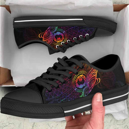 Northern Mariana Islands Low Top Shoes - Butterfly Polynesian Style