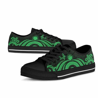 Northern Mariana Islands Low Top Shoes - Green Tentacle Turtle