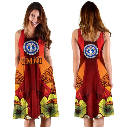 Northern Mariana Islands Midi Dress - Tribal Tuna Fish