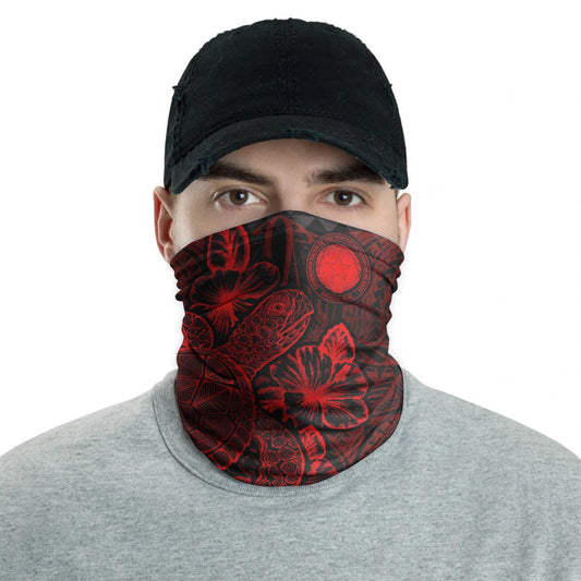 Northern Mariana Islands Neck Gaiter - Turtle Hibiscus Red