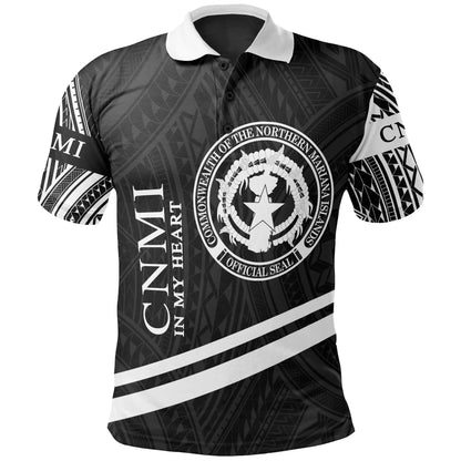 Northern Mariana Islands Polo Shirt - In My Heart Style Polynesian Patterns