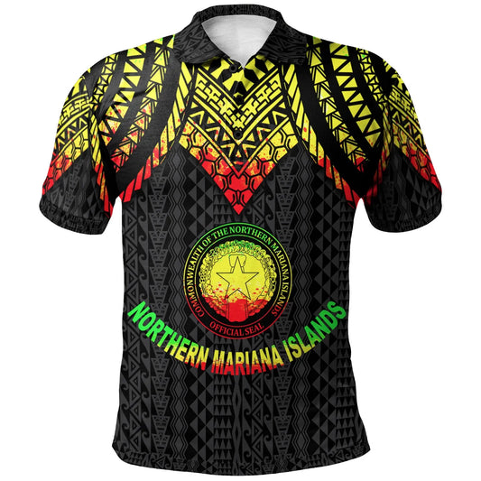 Northern Mariana Islands Polo Shirt - Polynesian Armor Style Reagge