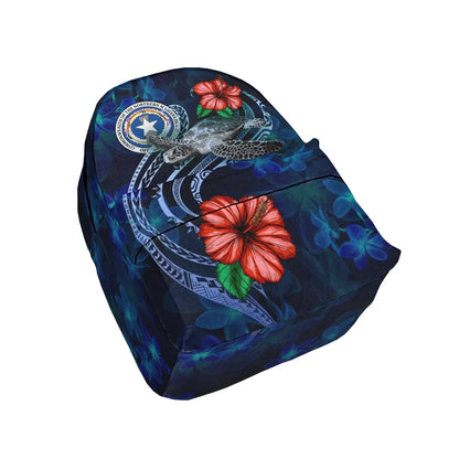 Northern Mariana Islands Polynesian Backpack - Blue Turtle Hibiscus