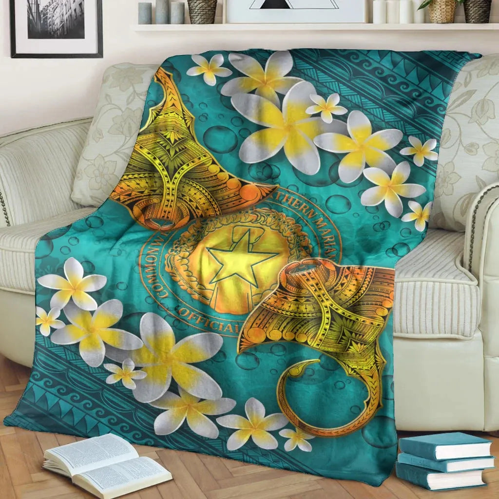 Northern Mariana Islands Polynesian Blanket - Manta Ray Ocean