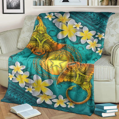 Northern Mariana Islands Polynesian Blanket - Manta Ray Ocean