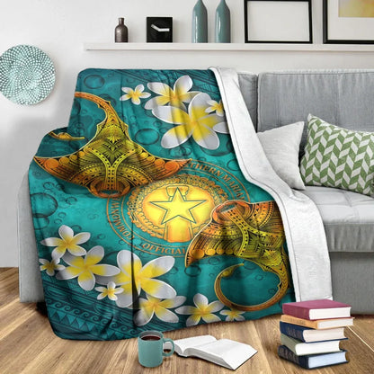 Northern Mariana Islands Polynesian Blanket - Manta Ray Ocean