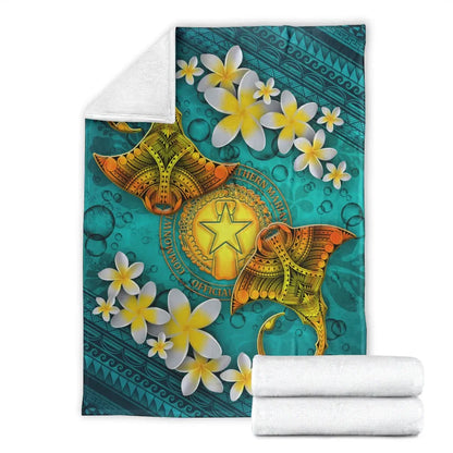 Northern Mariana Islands Polynesian Blanket - Manta Ray Ocean