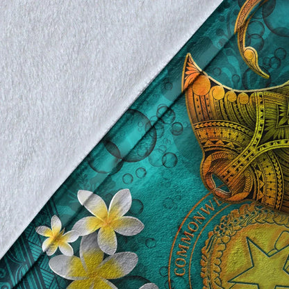 Northern Mariana Islands Polynesian Blanket - Manta Ray Ocean