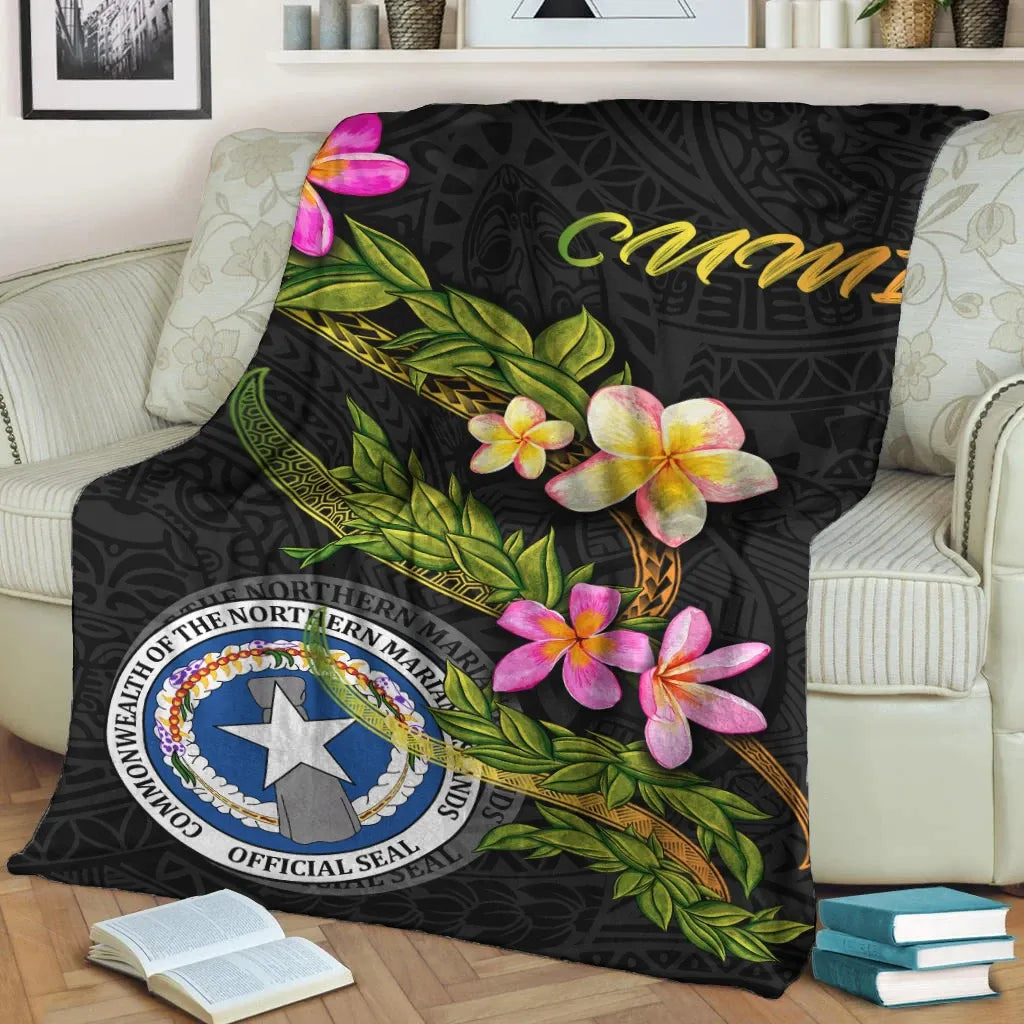 Northern Mariana Islands Polynesian Blanket - Plumeria Tribal