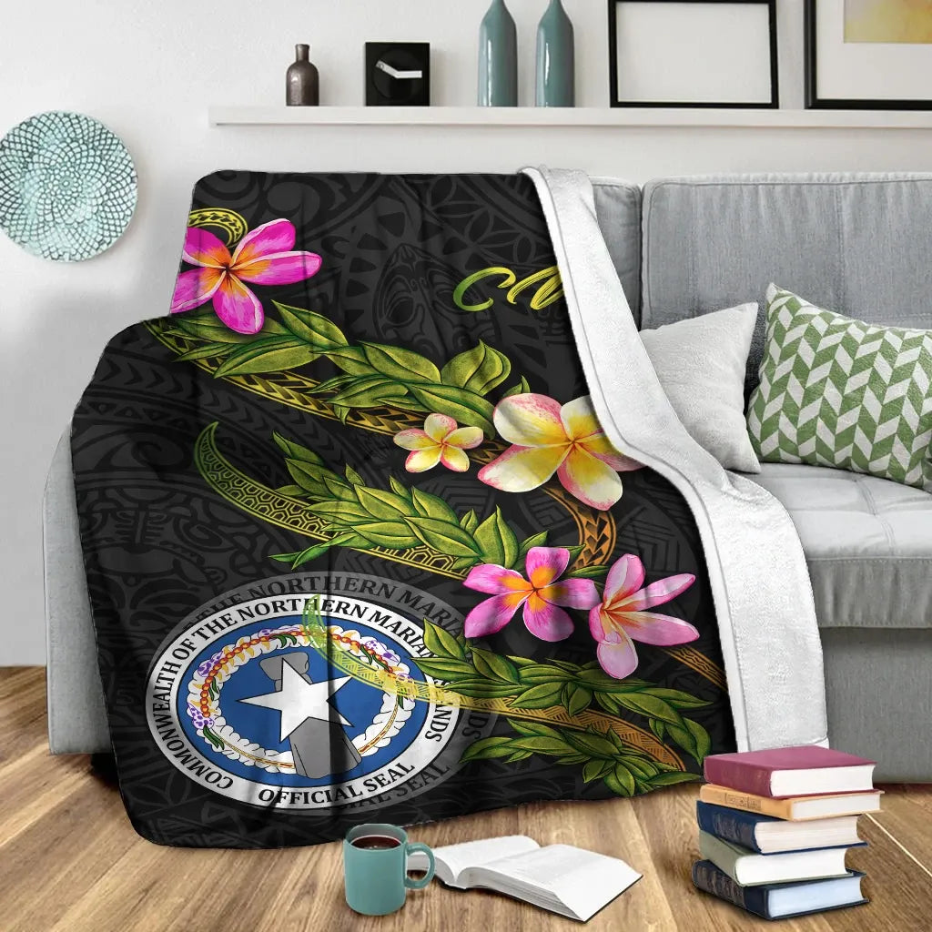 Northern Mariana Islands Polynesian Blanket - Plumeria Tribal