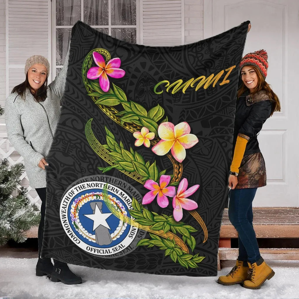 Northern Mariana Islands Polynesian Blanket - Plumeria Tribal