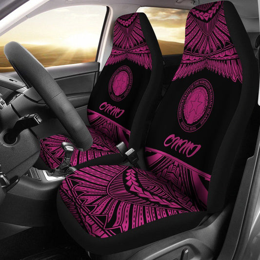 Northern Mariana Islands Polynesian Car Seat Covers - Pride Pink Version