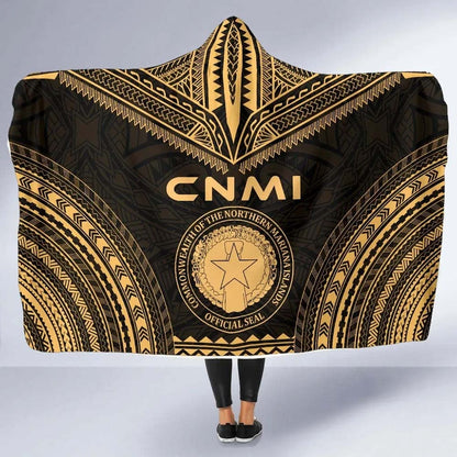 Northern Mariana Islands Polynesian Chief Hooded Blanket - Gold Version