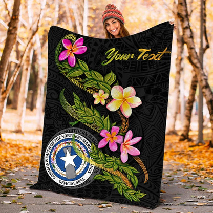 Northern Mariana Islands Polynesian Custom Personalised Blanket - Plumeria Tribal