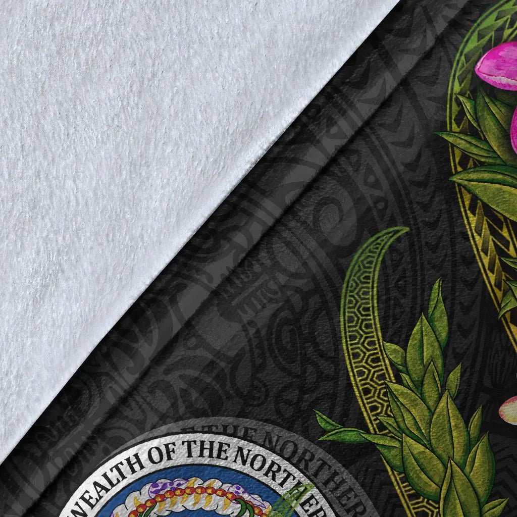 Northern Mariana Islands Polynesian Custom Personalised Blanket - Plumeria Tribal