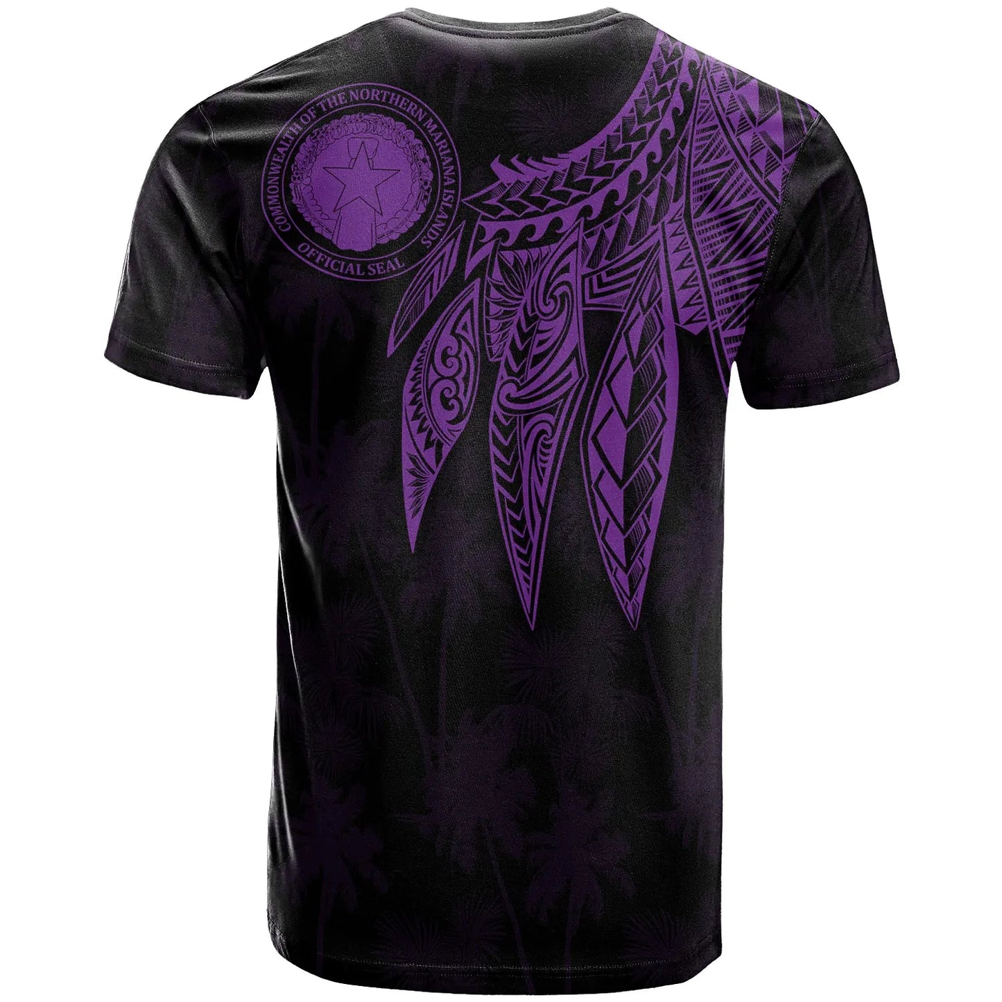 Northern Mariana Islands Polynesian Personalised T-Shirt - Polynesian Wings Purple