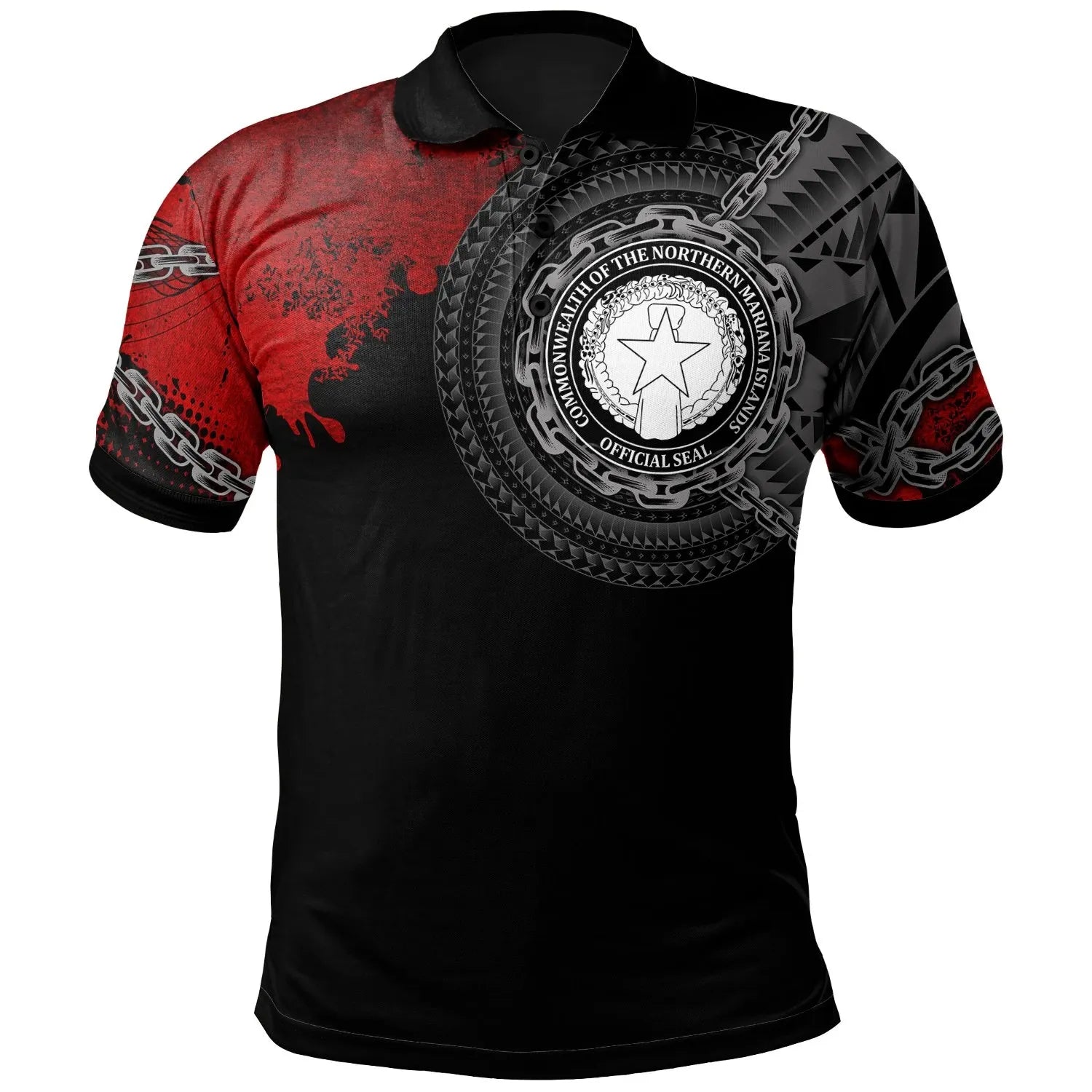 Northern Mariana Islands Polynesian Polo Shirt - Polynesian Chain Style