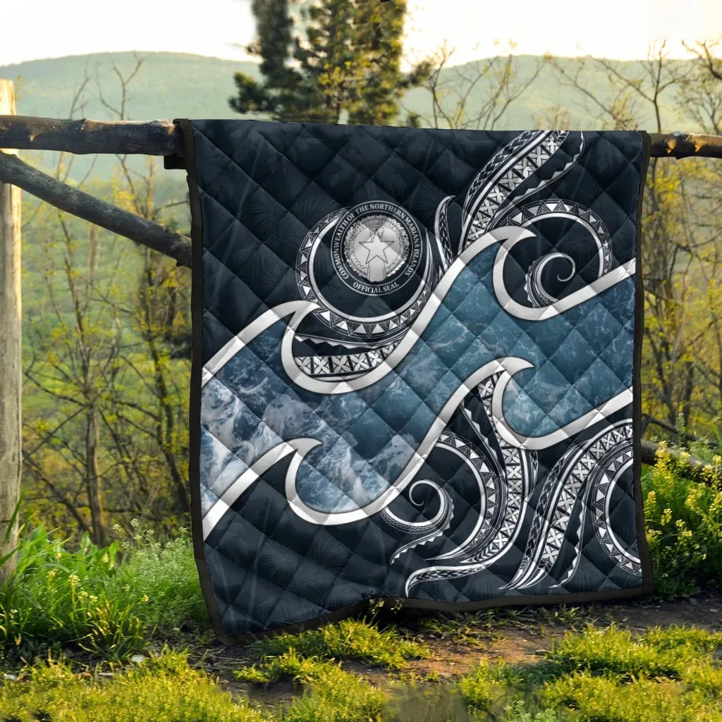 Northern Mariana Islands Polynesian Premium Quilt - Ocean Style
