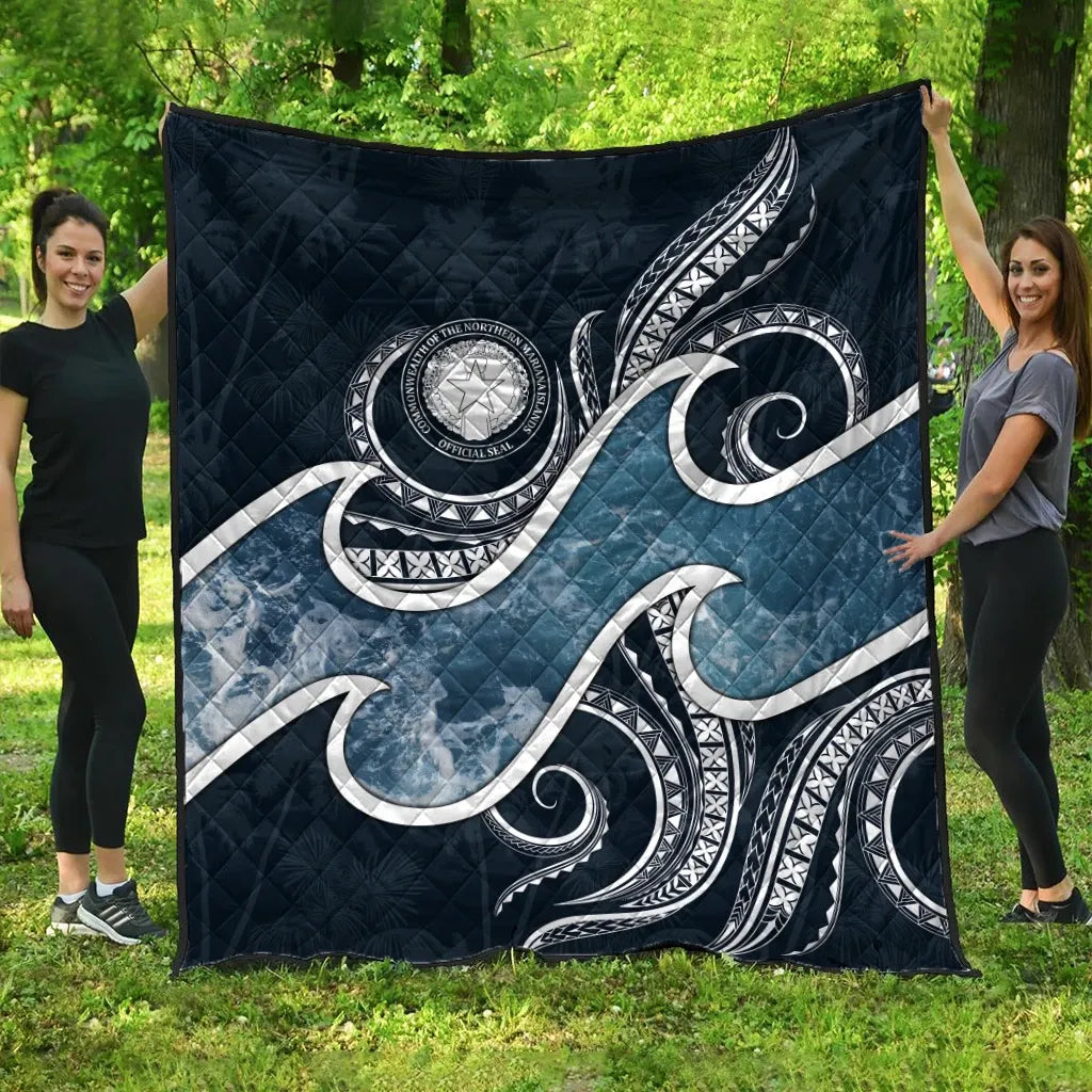 Northern Mariana Islands Polynesian Premium Quilt - Ocean Style