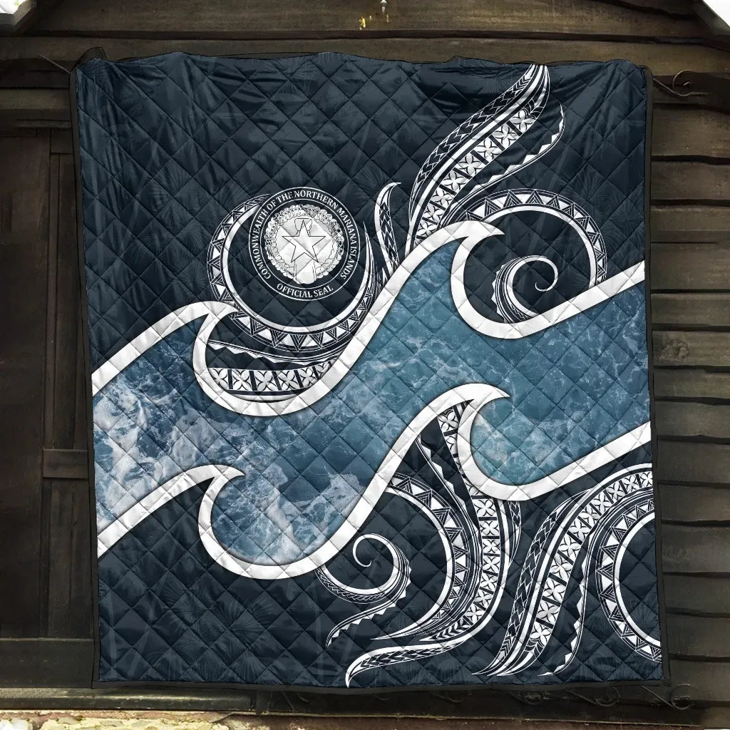 Northern Mariana Islands Polynesian Premium Quilt - Ocean Style