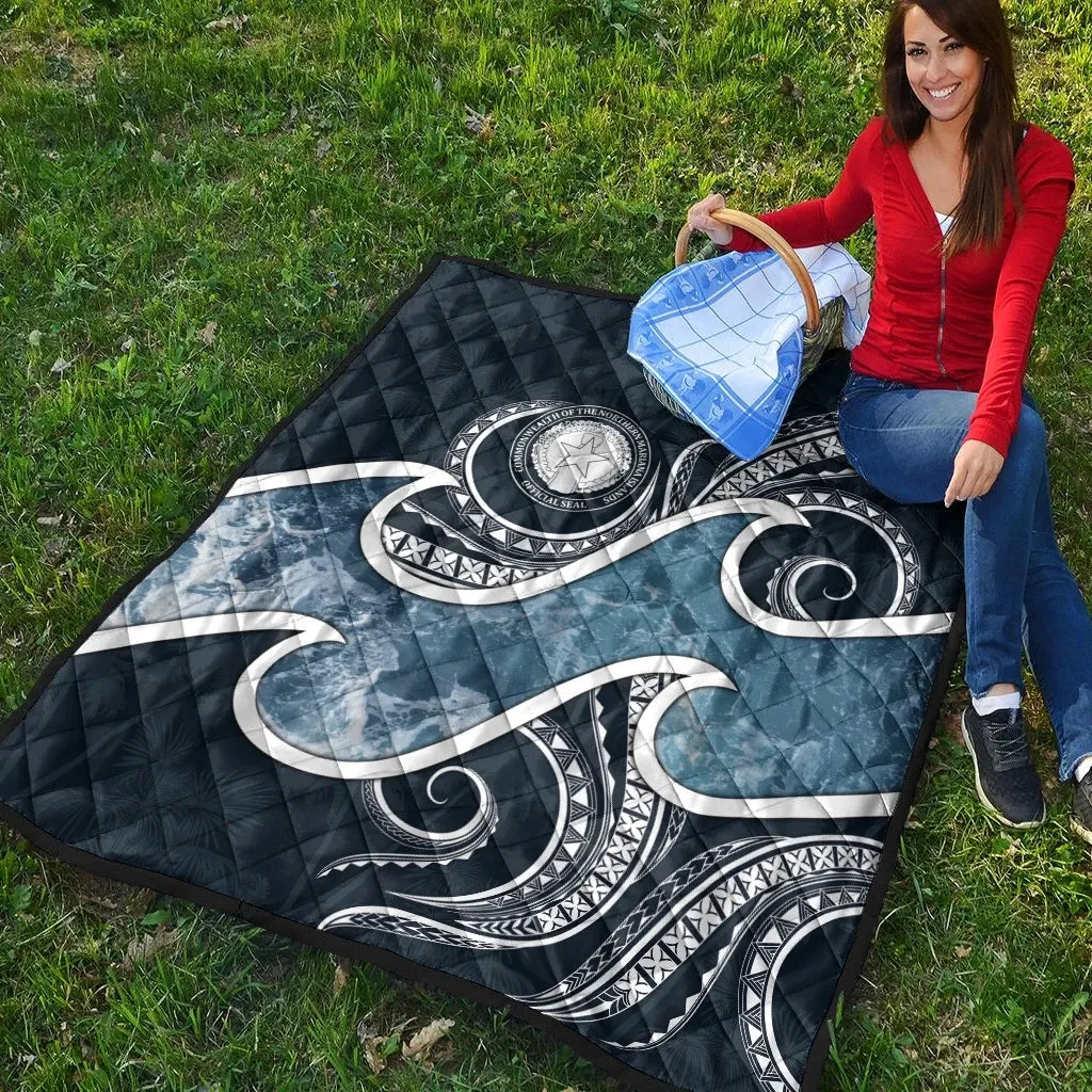 Northern Mariana Islands Polynesian Premium Quilt - Ocean Style