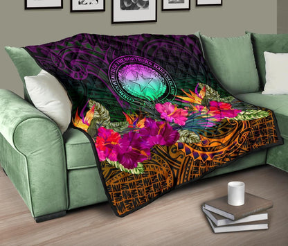 Northern Mariana Islands Polynesian Premium Quilt - Summer Hibiscus