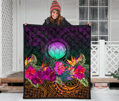 Northern Mariana Islands Polynesian Premium Quilt - Summer Hibiscus