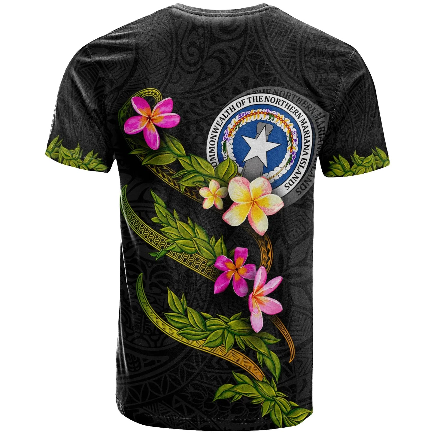 Northern Mariana Islands Polynesian T-Shirt - Plumeria Tribal