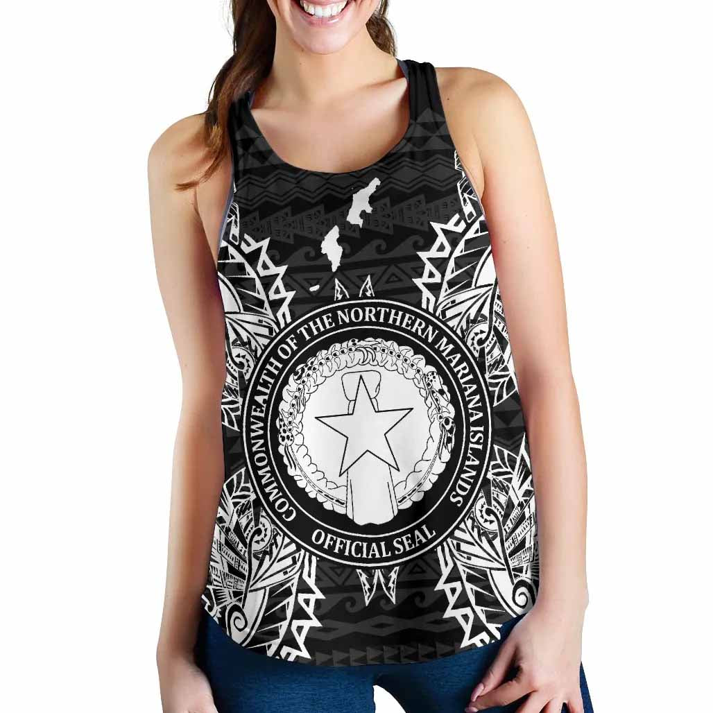 Northern Mariana Islands Polynesian Women Tank Top Map Black