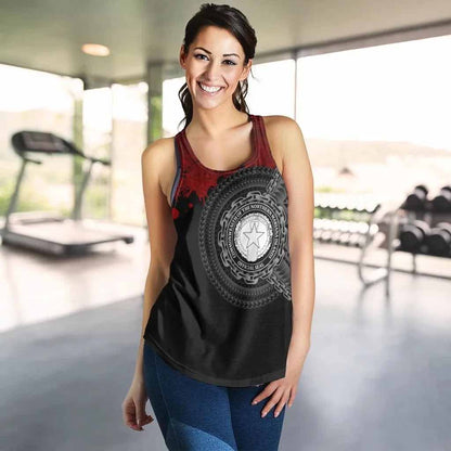 Northern Mariana Islands Polynesian Women Racerback Tank - Polynesian Chain Style