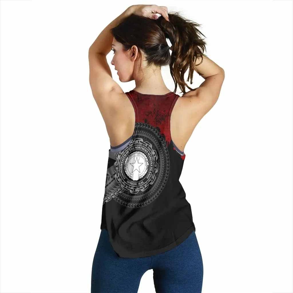 Northern Mariana Islands Polynesian Women Racerback Tank - Polynesian Chain Style