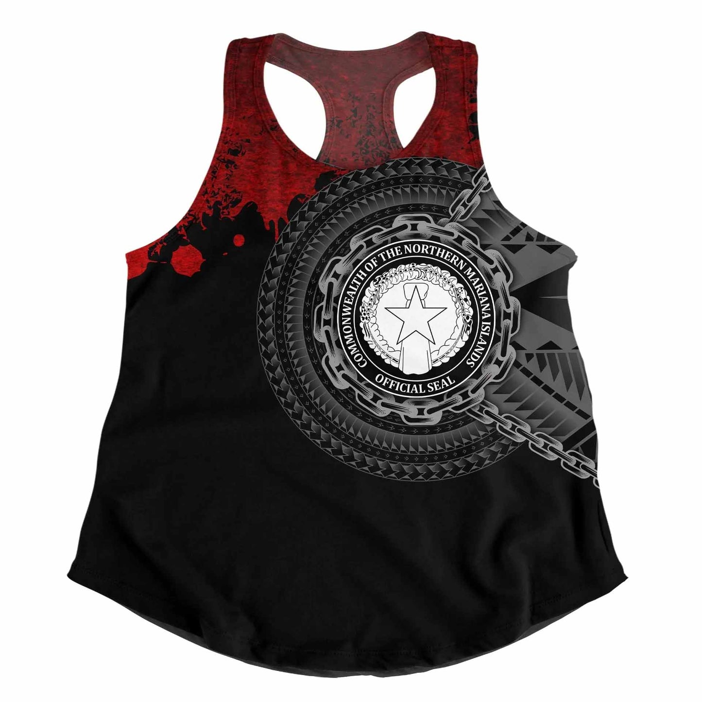 Northern Mariana Islands Polynesian Women Racerback Tank - Polynesian Chain Style