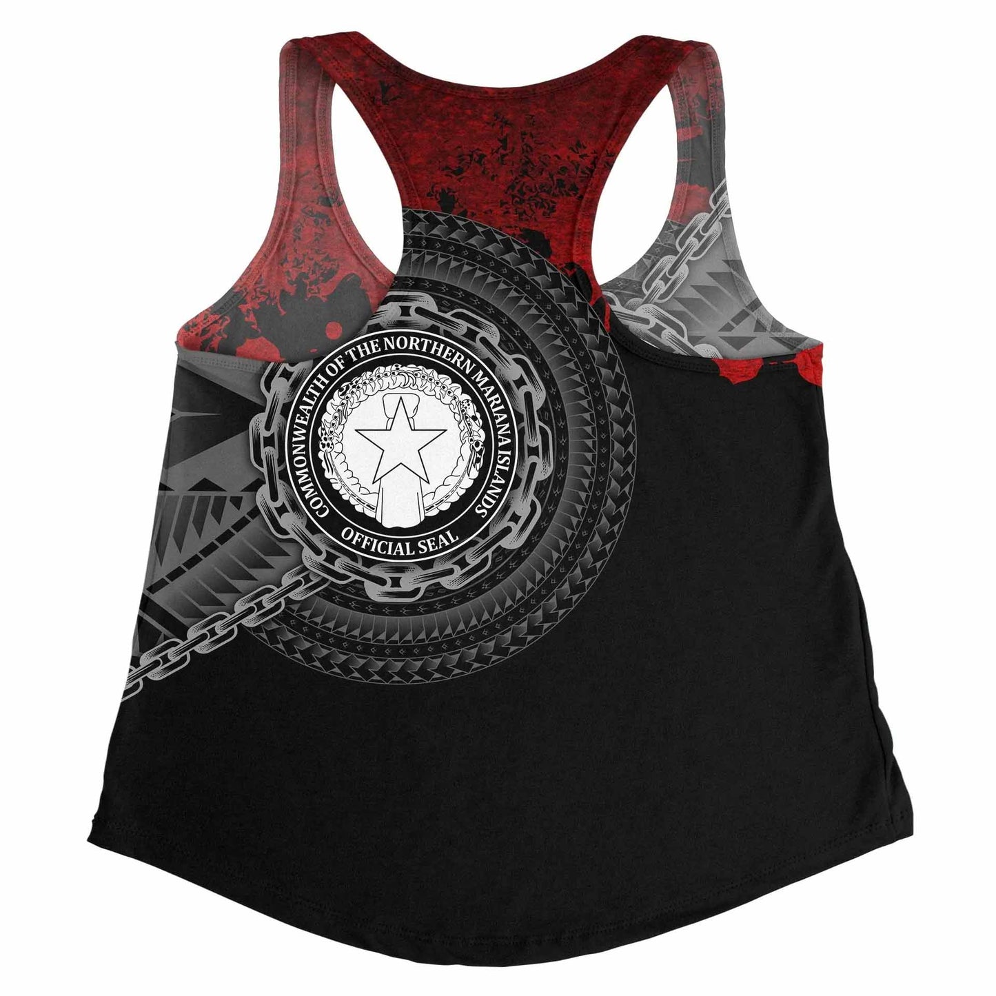 Northern Mariana Islands Polynesian Women Racerback Tank - Polynesian Chain Style