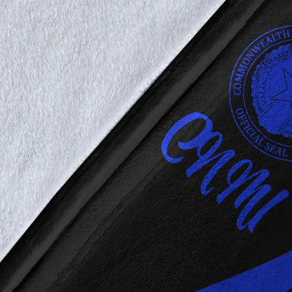 Northern Mariana Islands Premium Blanket - Blue Polynesian Tentacle Tribal Pattern