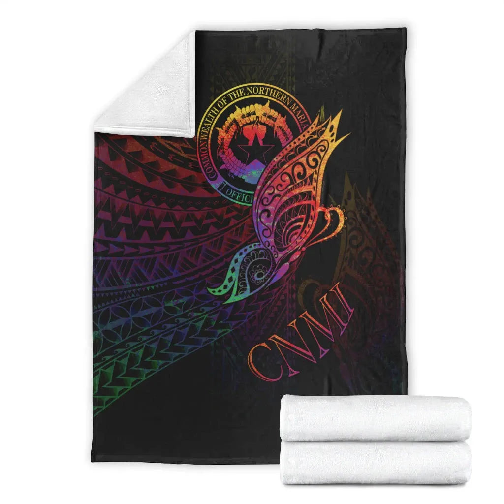 Northern Mariana Islands Premium Blanket - Butterfly Polynesian Style