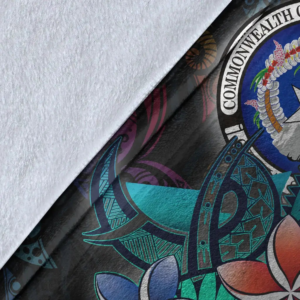 Northern Mariana Islands Premium Blanket - Plumeria Flowers Style