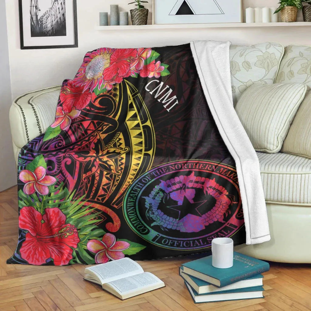 Northern Mariana Islands Premium Blanket - Tropical Hippie Style
