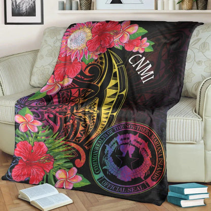 Northern Mariana Islands Premium Blanket - Tropical Hippie Style