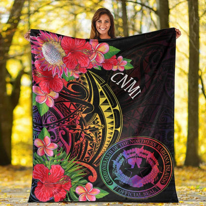 Northern Mariana Islands Premium Blanket - Tropical Hippie Style