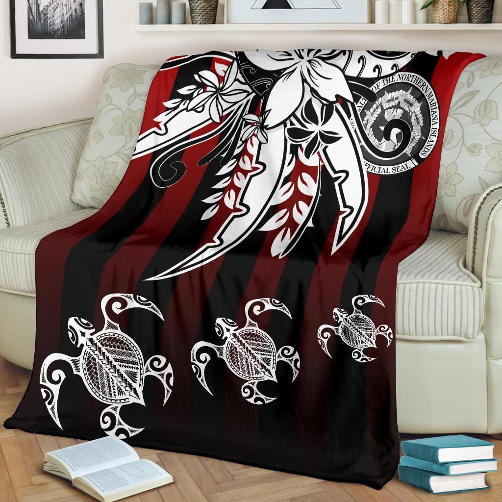 Northern Mariana Islands Premium Blanket - Vertical Stripes Style