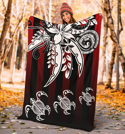 Northern Mariana Islands Premium Blanket - Vertical Stripes Style