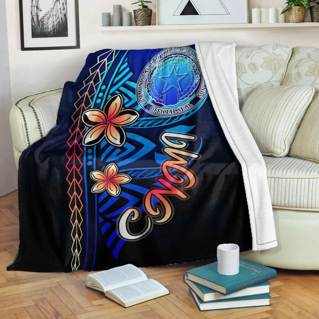 Northern Mariana Islands Premium Blanket - Vintage Tribal Mountain