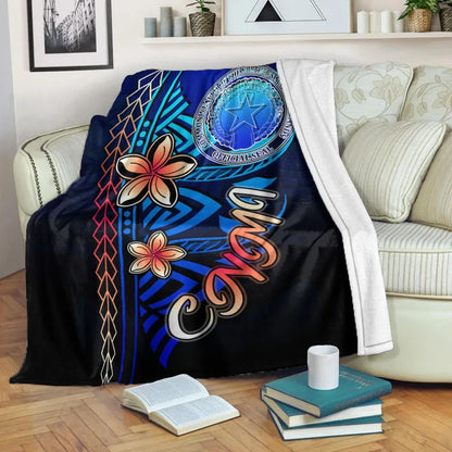 Northern Mariana Islands Premium Blanket - Vintage Tribal Mountain